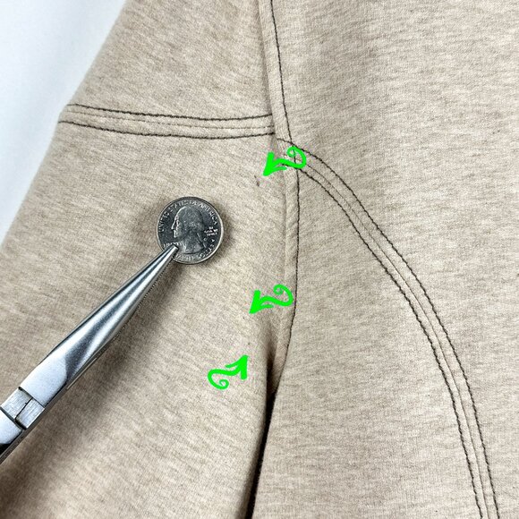 French Cuff Oatmeal Knit Blazer Jacket XL - Grommet Snap Stretch Cotton Spandex - Picture 7 of 13